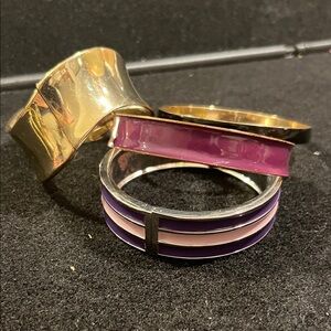 Elegant Gold and Purple Bangle Set